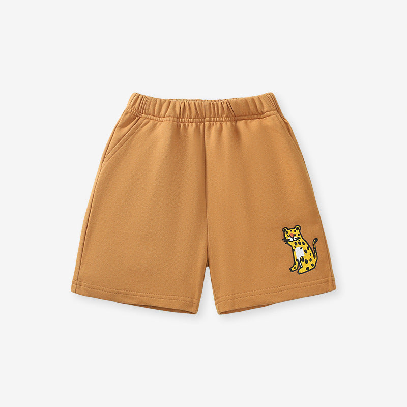 cartoon summer cotton solid color boys' shorts