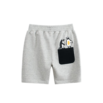 Cartoon Penguin Summer Shorts for Boys