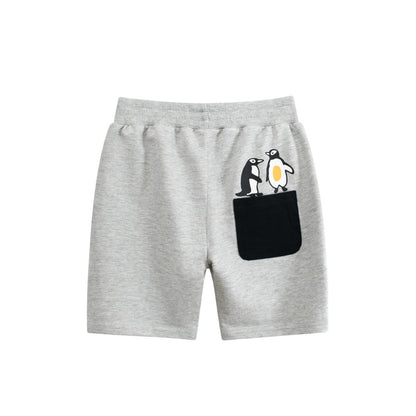 Cartoon Penguin Summer Shorts for Boys