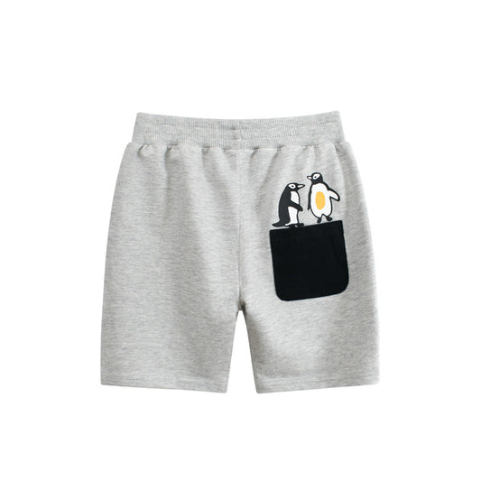 Cartoon Penguin Summer Shorts for Boys