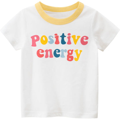 White Letter Print Short Sleeve T-Shirt