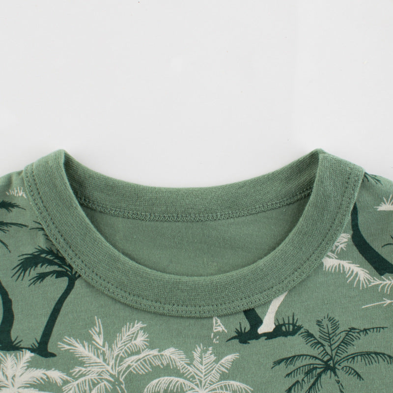 Short-sleeved T-shirt with round neck and Coconut Tree lettering motif