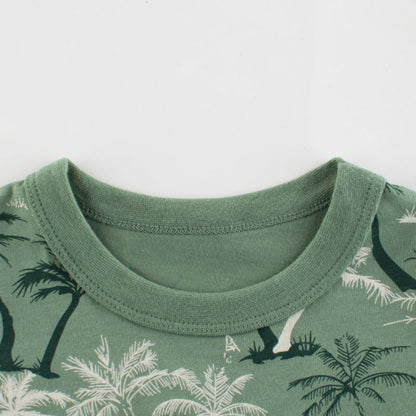 Short-sleeved T-shirt with round neck and Coconut Tree lettering motif