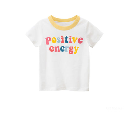 White Letter Print Short Sleeve T-Shirt