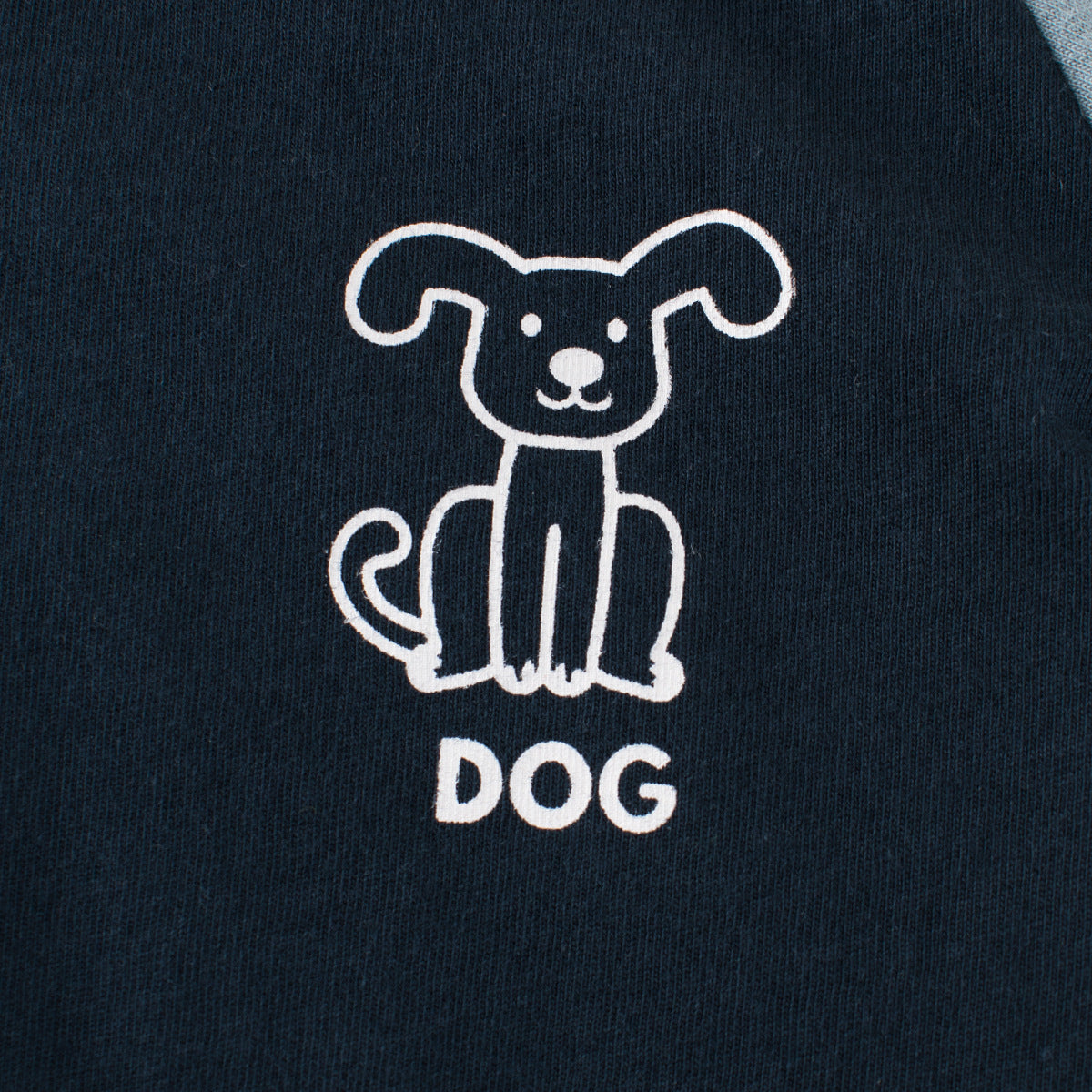 Color Block Crew Neck T-Shirt With Puppy Letter Print