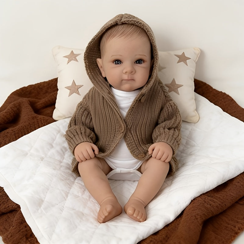 48cm Realistic Open Eyes Bettie Reborn Baby Girl In Brown Sweater