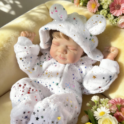 48cm Realistic Closed Eyes Pascale Reborn Baby Girl In Star Jumpsuit