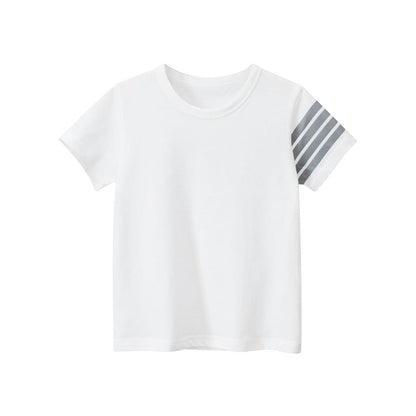 Solid color crew neck short sleeve T-shirt