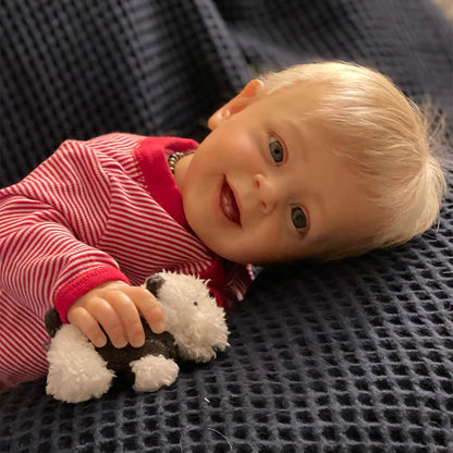 24 Inches Open Eyes Blonde Hair Yannik Reborn Doll In Christmas Clothes