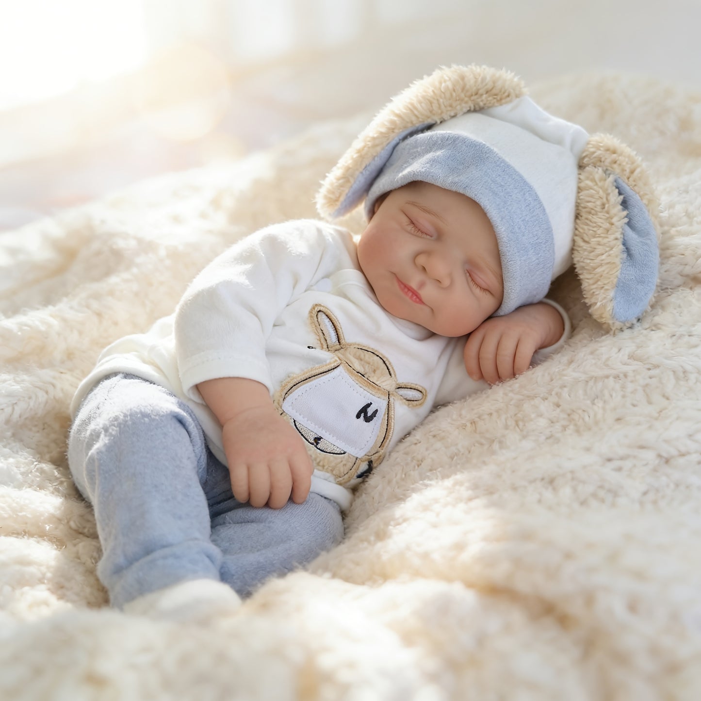 48cm Lifelike Hand-painted Closed Eyes Reborn Newborn Baby Doll Pascale