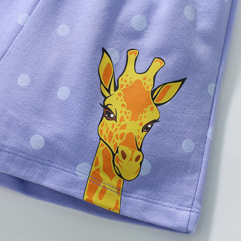 giraffe printed cross-border children's short pants