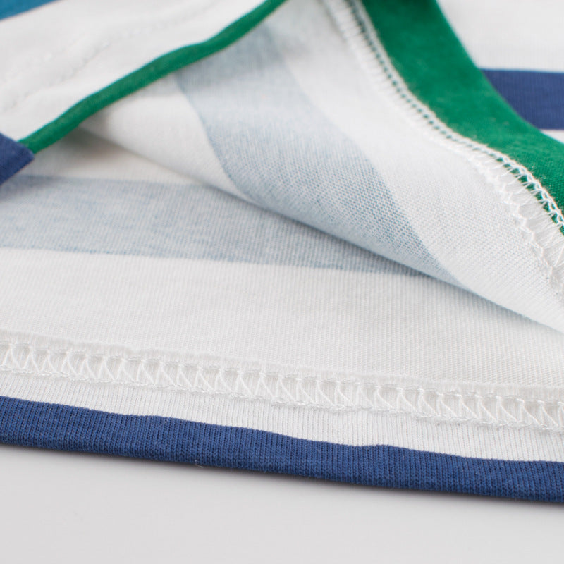 Rainbow Stripe Crew Neck Short Sleeve T-Shirt