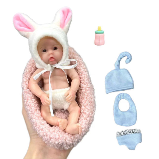 15cm Open Eyes Mini Full Silicone Reborn Doll Girl/Boy