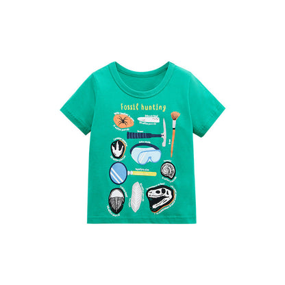 Cartoon Boy Kids Short Sleeve T-Shirt