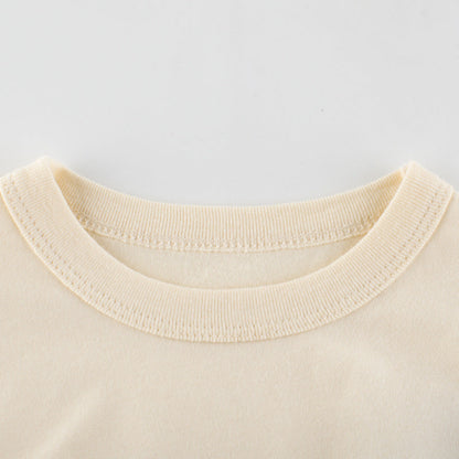 Short-sleeved cotton T-shirt with letter print