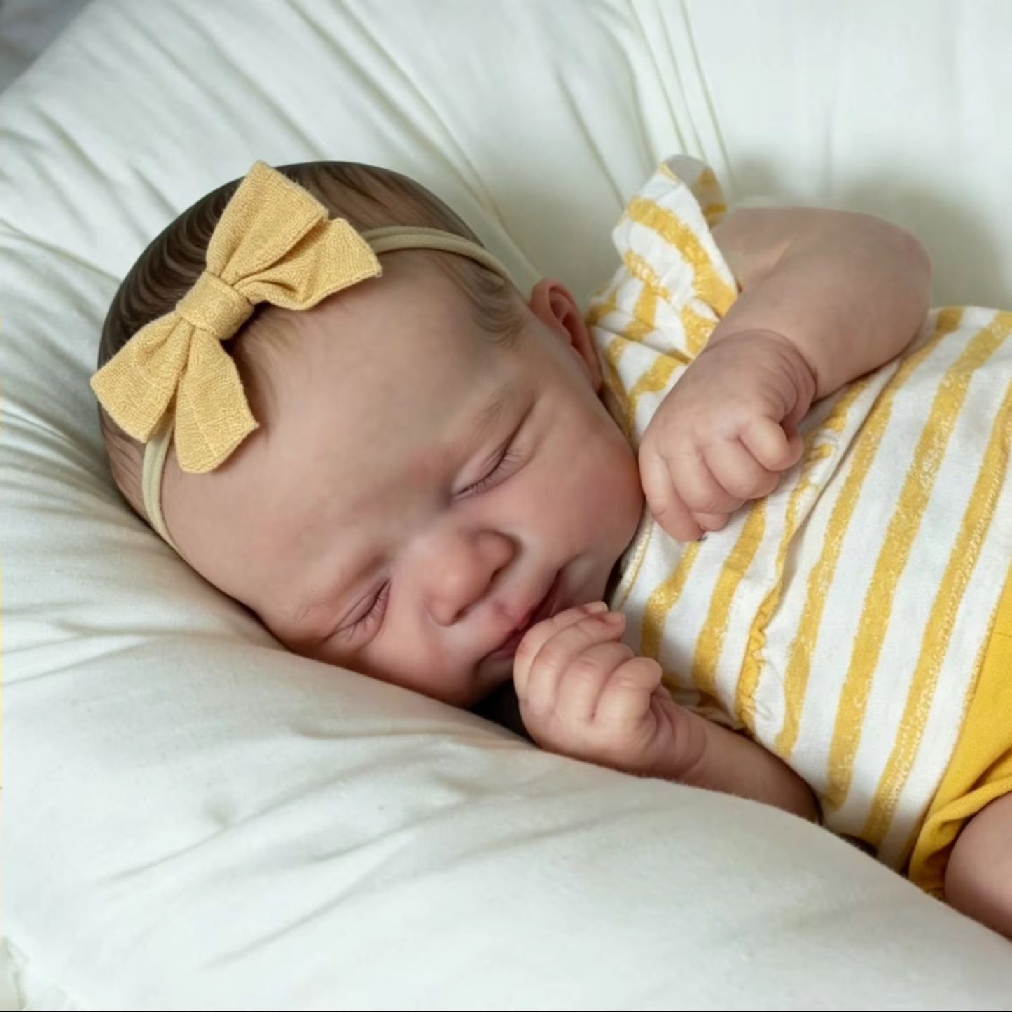 48cm Sleeping Pascale Reborn Baby Girl in Yellow Rompers