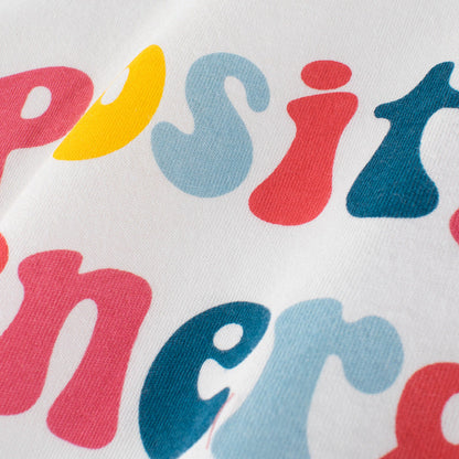 White Letter Print Short Sleeve T-Shirt