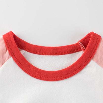 Short sleeve T-shirt with round neck with open love rabbit