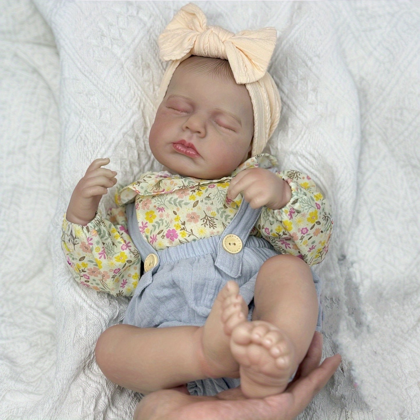 20 Inches Asleep LouLou Reborn Doll Girl in Floral Clothes
