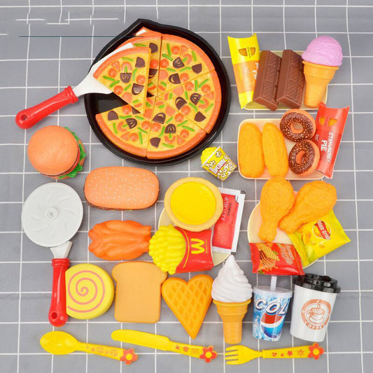 50 PCS Play Kitchen Food Set for Kids