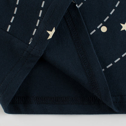 Crewneck, short-sleeved T-shirt with space motif