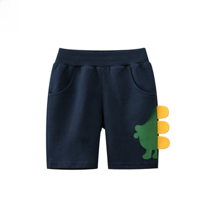 Cartoon Dinosaur Mid Length Shorts for Boys