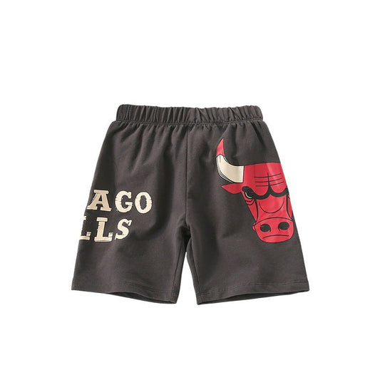 Boy's new leisure printed elastic waist short pants