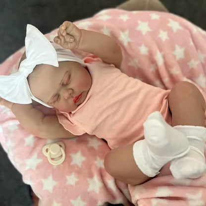 60cm Closed Eyes Pickle Reborn Doll In Pink Clothes
