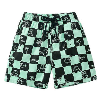 summer fashion trendy cotton plaid children's pants