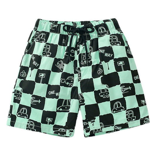 summer fashion trendy cotton plaid children's pants