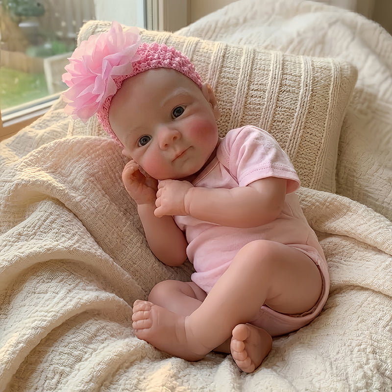 18 Inches Realistic Full Silicone Bettie Reborn Baby Girl in Pink Bodysuits