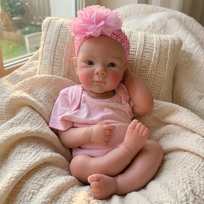 18 Inches Realistic Full Silicone Bettie Reborn Baby Girl in Pink Bodysuits
