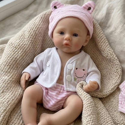 30cm Soft Silicone Open Eyes Meadow Reborn Twin Sisters In Pink Clothes
