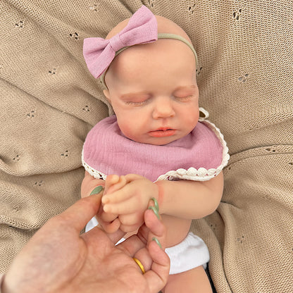 45cm Silicone Stretchable Closed Eyes Loulou Reborn Girl