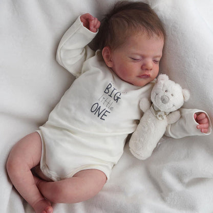 18 Inches lifelike reborn dolls with closed eyes and hair-Sam