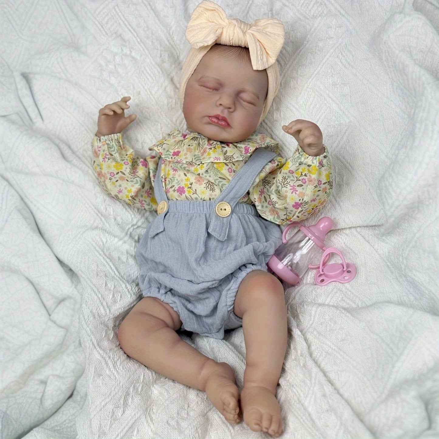 20 Inches Asleep LouLou Reborn Doll Girl in Floral Clothes