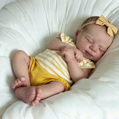 48cm Sleeping Pascale Reborn Baby Girl in Yellow Rompers