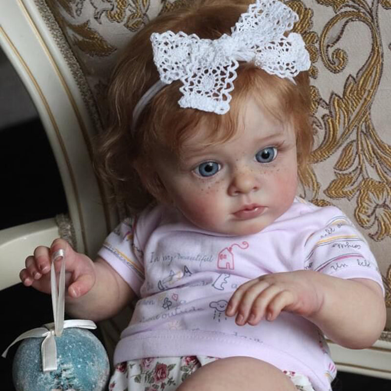 60cm Open Eyes Blonde Hair Maggie Reborn Doll In Floral Clothes main image 0