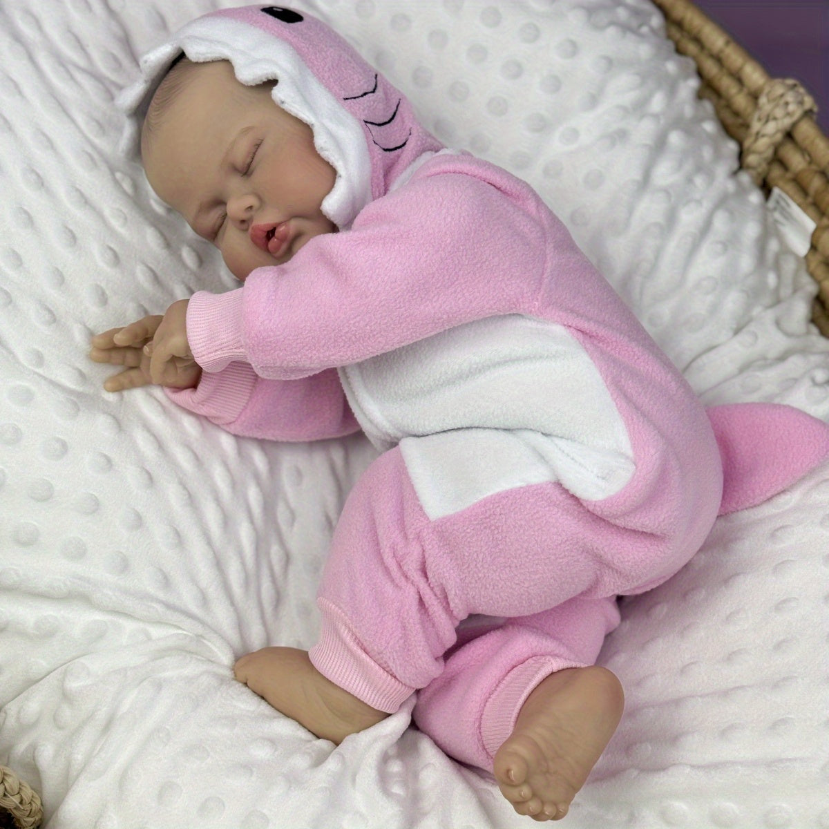 50cm Soft Cloth Body Sleeping Pickle Reborn Doll In Pink Outfit