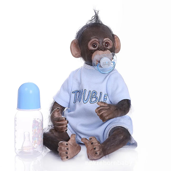 New 40CM Handmade Detailed Painting Reborn Baby Monkey Twins