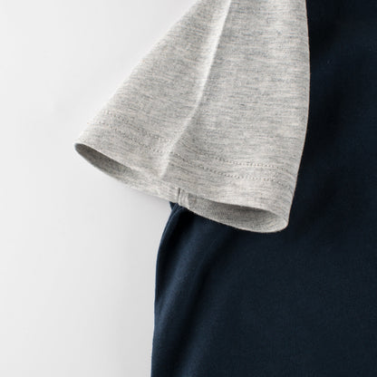 Color Block Crew Neck T-Shirt With Puppy Letter Print