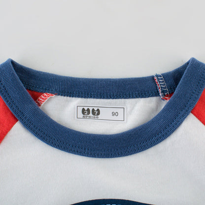 Cartoon Car Color Block Short Sleeve T-Shirt