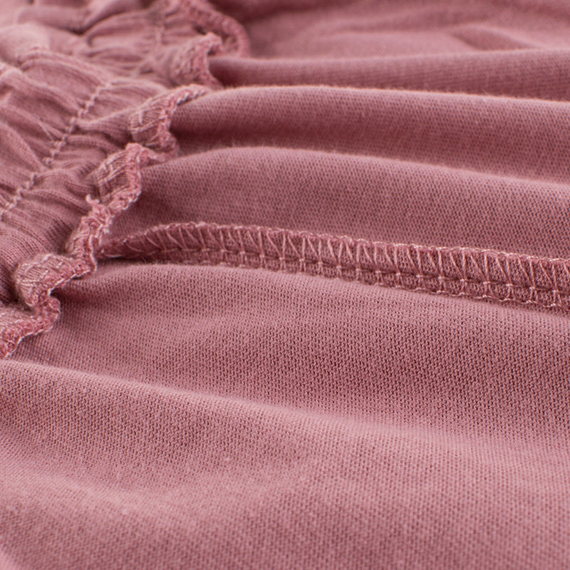 Cotton Solid Color Mid-waist Shorts for Girls
