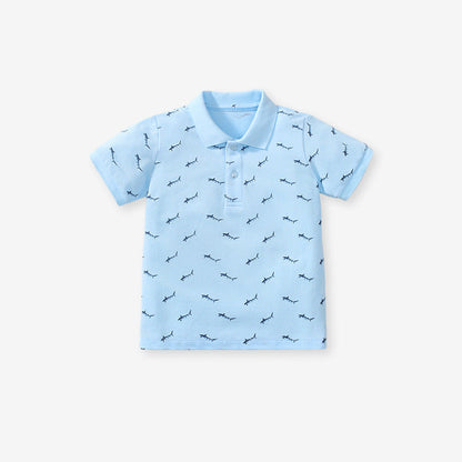 Casual solid color boys polo shirt
