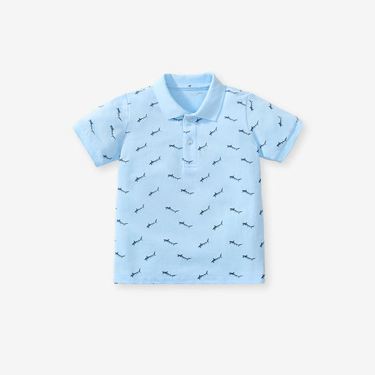 Casual solid color boys polo shirt