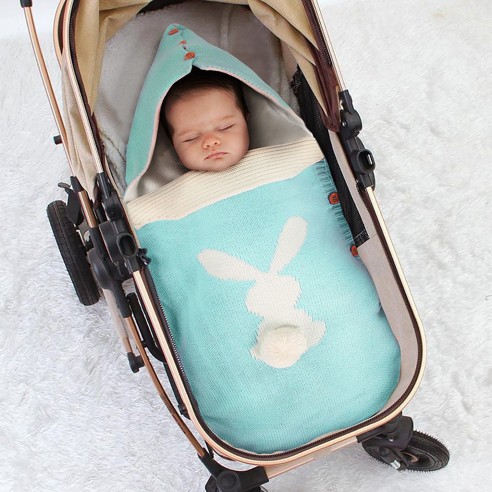 Warm Knit Fleece Bunny Sleeping Bag For 17-24 Inches Reborn Dolls