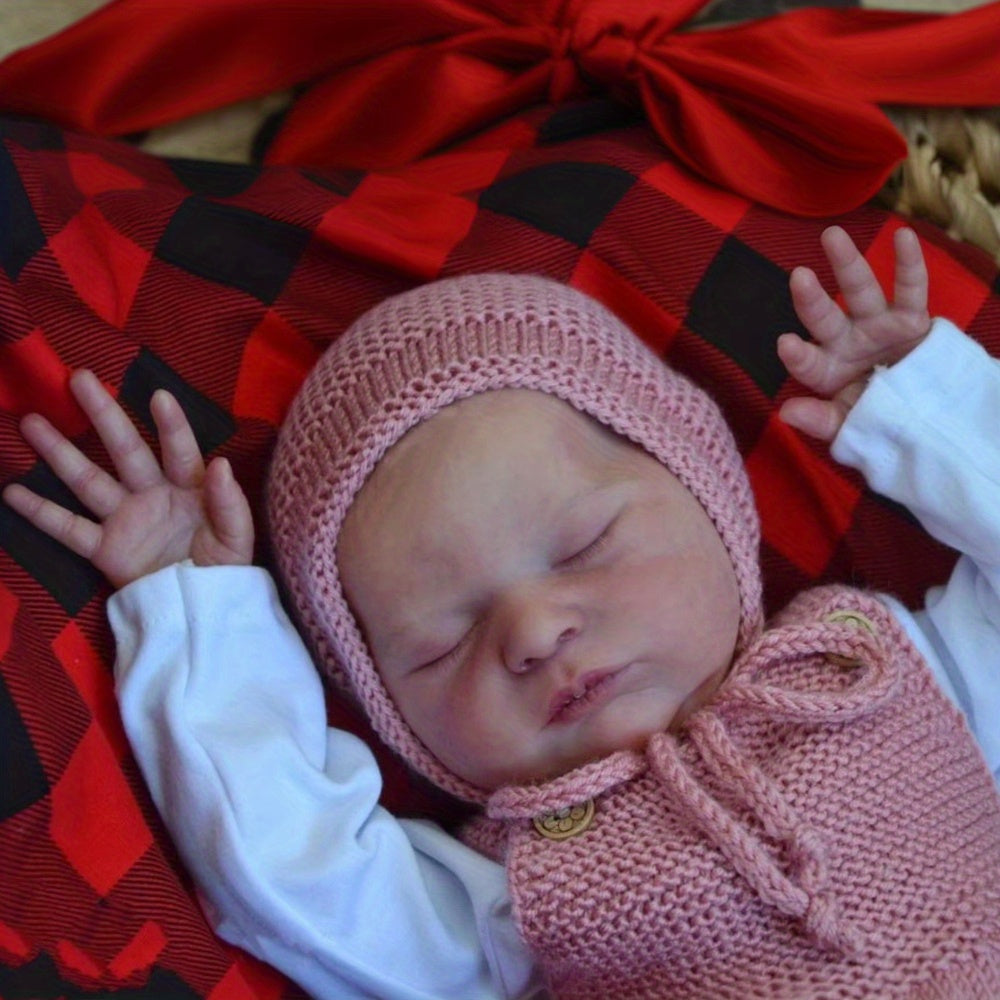 50cm Soft Body Sleeping Laura Reborn Doll In Pink Sweater