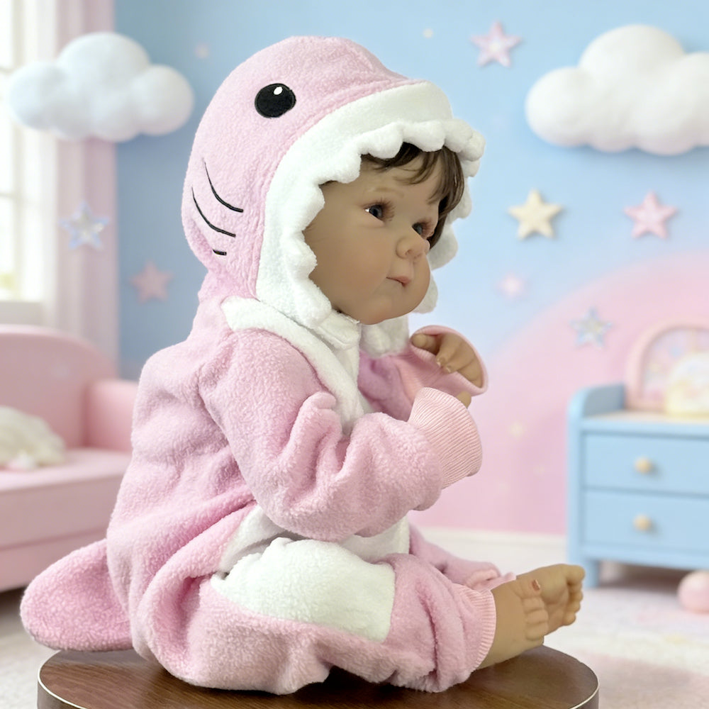 45cm Lifelike Short Hair Bettie Reborn Baby Girl in Pink Romper suit