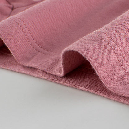 Cotton Solid Color Mid-waist Shorts for Girls