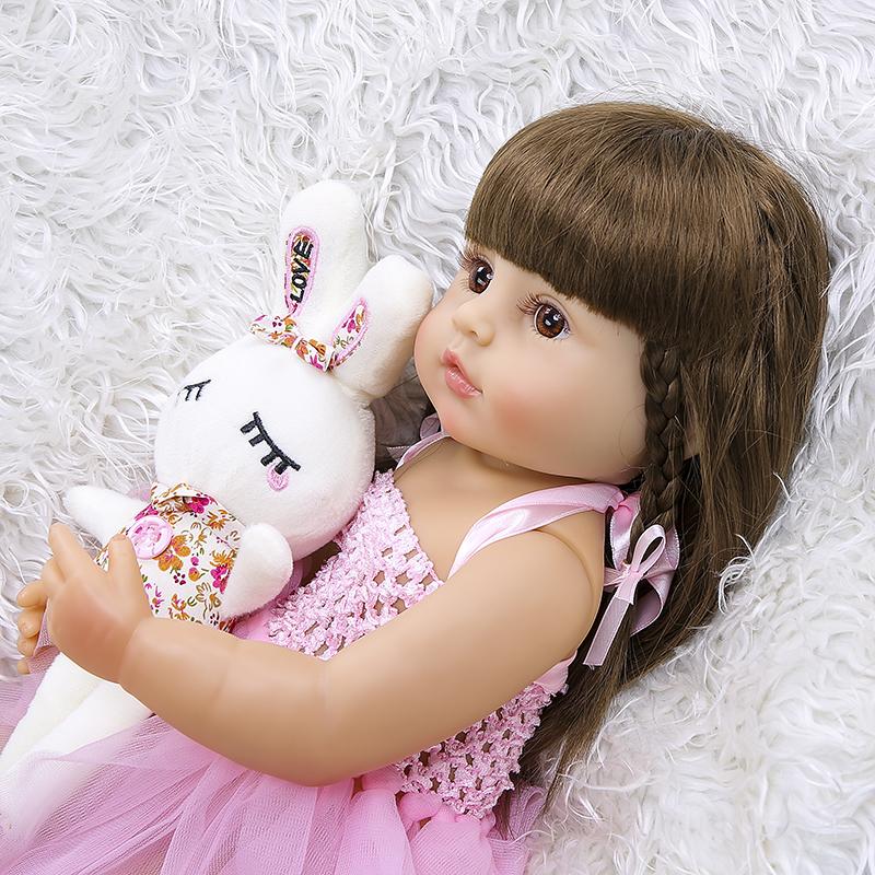 22 inch 55CM Full Body Soft Silicone Reborn Doll Girl